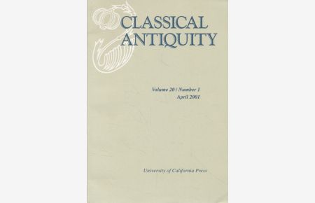 Classical Antiquity, Vol. 20, No. 1.