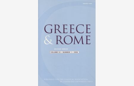 Greece & Rome, Vol. 53, No. 1.   - Second Series.
