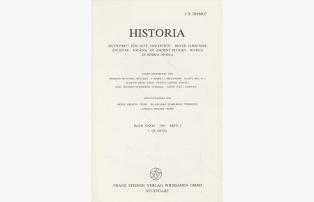 Historia: Zeitschrift für alte Geschichte.   - Bd. XXXIV, Heft 1, 1. Quartal.