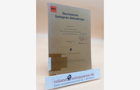 Oberrheinische Geologische Abhandlungen. Jahrgang 18, Heft 1/2, 1969.
