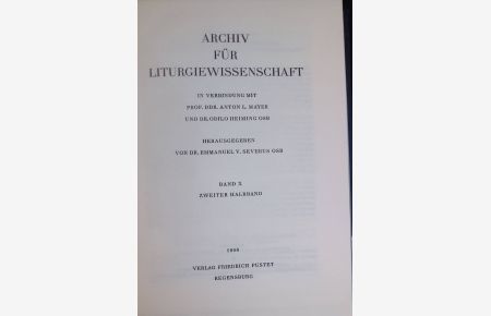 Das Verhältnis einer zukünftigen Liturgiewissenschaft zur Religionswissenschaft; in: Archiv für Liturgiewissenschaft, Bd. 10/2