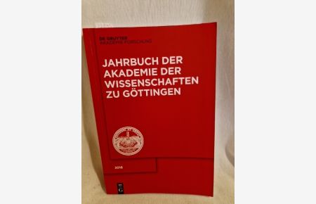 Jahrbuch der Akademie der Wissenschaften zu Göttingen 2016.
