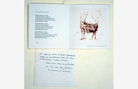 1 gefalzter Bogen m. signierter Radierung. Einzelbogen aus: Galgenlieder, Morgenstern, Christian, Arcade-Press, 1968. .