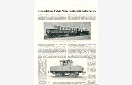 Accumulatoren-Fabrik Aktiengesellschaft Berlin-Hagen. - Firmenwerbung 1911.