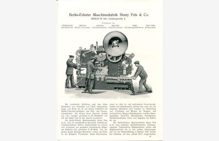 Berlin-Erfurter Maschinenfabrik Henry Pels & Co, Berlin - Firmenwerbung 1911.