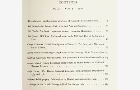 Folk. Dansk Etnografisk Tidsskrift. Vol. 7 1965
