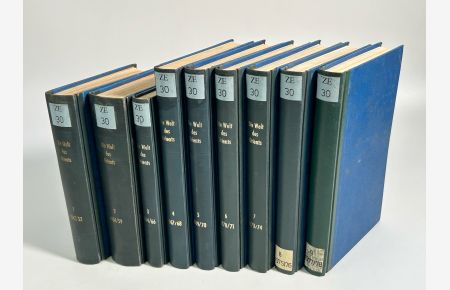 Die Welt des Orients. Wissenschaftliche Beiträge zur Kunde des Morgenlandes. 25 Ausgaben aus den Jahren 1947 bis 1978, in neun Bänden gebunden.
