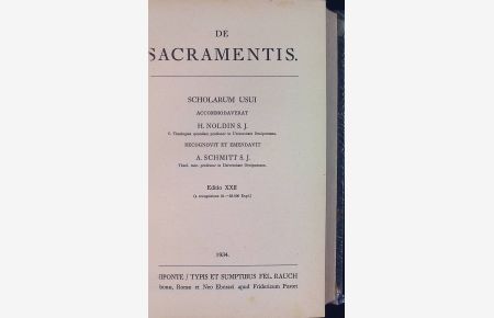 Summa Theologiae Moralis: VOL. III: De Sacramentis.