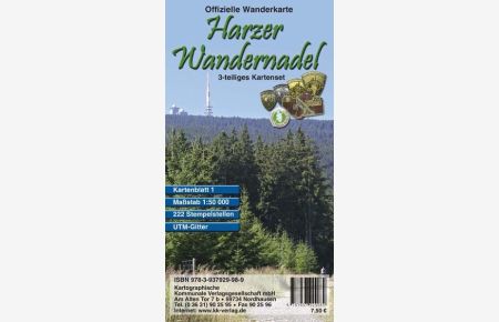 Harzer Wandernadel. 3-teiliges Kartenset.   - Offizielle Wanderkarte 1:50000