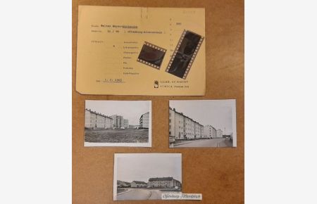 3 s/w Fotografien und 1 Textstreifen und 3 Negative von Offenburg-Albersbösch (1. 2. 1965) (Neubausiedlung 1960er Jahre)