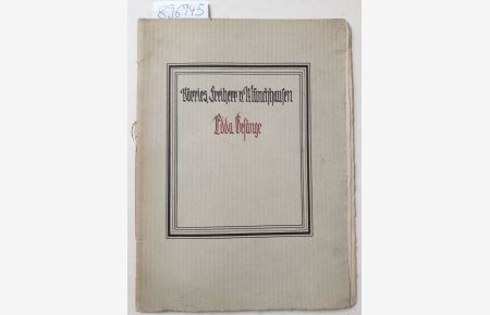 Edda Gesänge : Beilage zur Zeitschrift für Bücherfreunde, 39. Jahrgang 1935 :