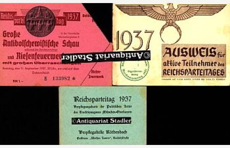 Reichsparteitag der Arbeit 1937. Konvolut bestehend aus 3 Teilen.