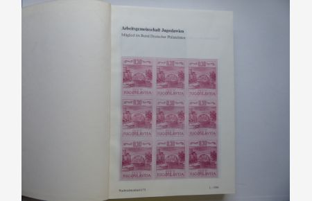 Arbeitsgemeinschaft Jugoslawien - Mitglied im Bund deutscher Philatelisten. Nachrichten blatt 1 / 75 bis Nachrichten Blatt 31 / 87 (komplett gebunden).
