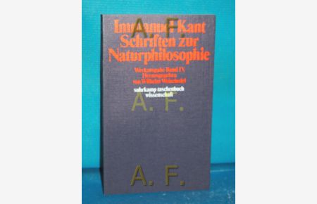 Schriften zur Naturphilosophie (Reihe: Werksausgaben, Band 9)  - Suhrkamp-Taschenbücher Wissenschaft , 191
