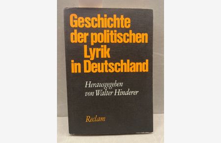 Geschichte der politischen Lyrik in Deutschland