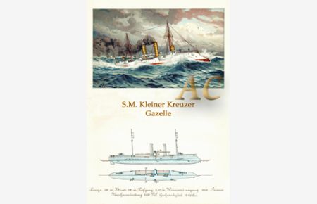 SMS Kleiner Kreuzer Gazelle Seefahrt Marine Kriegsschiff Schiff Dampfschiff , Repro auf Fineartpapier ,   - nach einer Chromolithographie von 1890