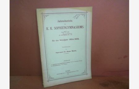 Analekten zur byzantinischen Literatur. (35 S. ). (= Beitrag im Jahresbericht 1905 des k. k. Sophiengymnasiums in Wien, II. Zirkusgasse).