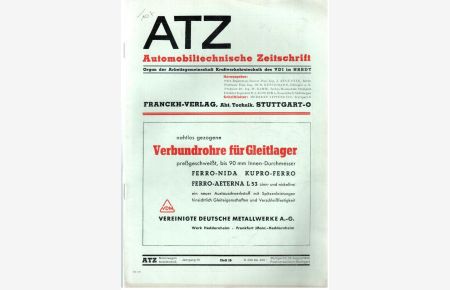 ATZ Automobiltechnische Zeitschrift. Organ der Arbeitsgemeinschaft Kraftverkehrstechnik im VDI im NSBDT; Jahrgang 45, Heft 16, August 1942