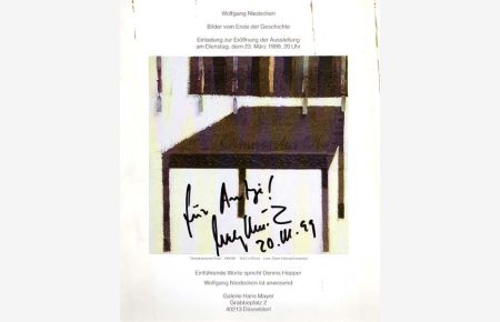 Bilder vom Ende der Geschichte. Einladung zur Eröffnung der Ausstellung am Dienstag, dem 23. März 1999, 20 Uhr.