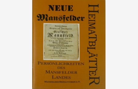 Neue Mansfelder Heimatblätter (Heft 4/1996)