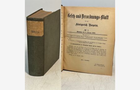 Gesetz- und Verordnungsblatt für das Königreich Bayern . Nr. 1/1891 - Nr. 65/1892 in einem Band.