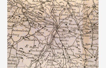 Carte de la Haute Saxe et de la Lu Saxe. Kupferstichkarte von P. F. Tardieu nach Mentelle aus: Mirabeau, Atlas de la monarchie prussienne. London, 1788. 35, 5 x 47 cm.