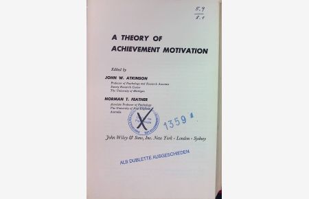 A Theory of Achievement Motivation