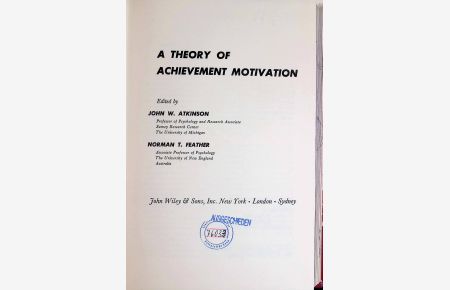 A Theory of Achievement Motivation