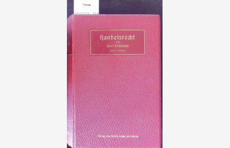 Lehrbuch des Handelsrechts.