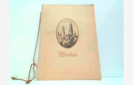Weinkarte. Ratsweinkeller Berlin-Schöneberg - Restaurant Julius Schwenk.