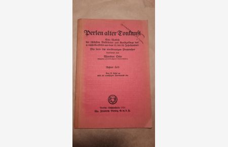 Perlen alter Tonkunst Heft 8.   - Eine Auslese der schönsten Volkslieder und Kunstgesänge des a-capella-Stils aus dem 13. bis 19. Jahrhundert. Für drei- bis vierstimmigen Frauenchor.