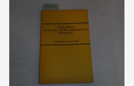 Etwas über William Shakespeares Schauspiel  - Sonderausgabe im Insel-Verlag