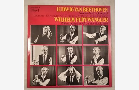 Ludwig Van Beethoven, Sinfonie Nr. 8 F-Dur OP. 93, Leonoren Overtüre Nr. 3 C-Dur op. 72a. Probe und Aufführung, Aufnahme von 1948, Vinyl Record, LP.