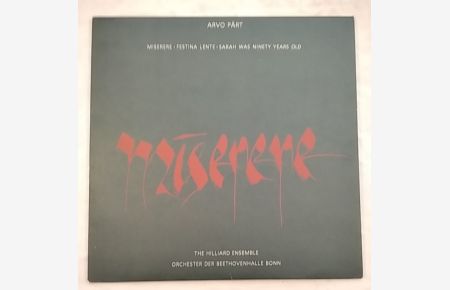 The Hilliard Ensemble, Orchester Der Beethovenhalle Bonn – Miserere, Vinyl Record, LP.