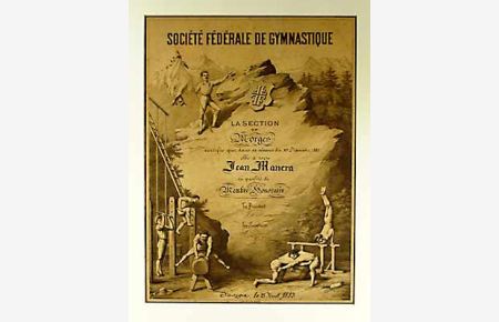 Lithografierte Urkunde: Société Fédérale de Gymnastique. La Section de Morges. . .