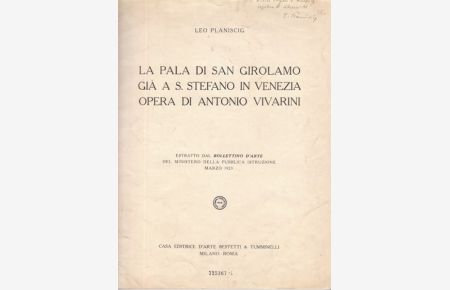 La pala di San Girolamo già a S. Stefano in Venezia opera die Antonio Vivarini.
