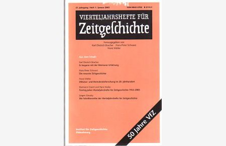 Vierteljahreshefte für Zeitgeschichte. 51. Jahrgang, Heft 1, Januar 2003.