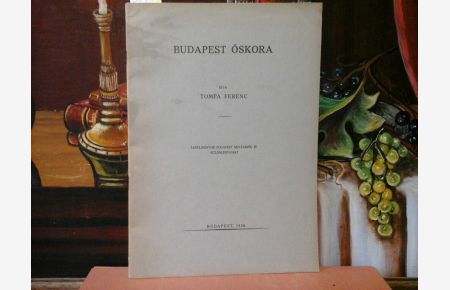 Budapest Öskora.   - Tanulmányok Budapest Multjából IV. Különlenyomat.