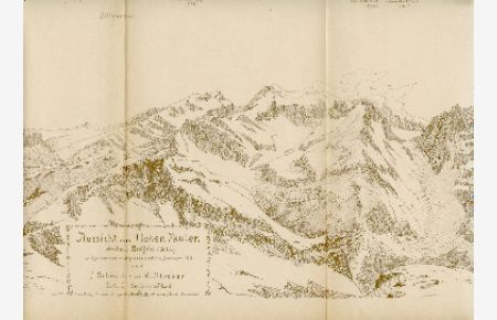 Aussicht vom Hohen Faulen oberhalb Erstfeld (Ct. Uri)  - Aufgenommen und gezeichnet im Sommer 1881 von J. Schneiter und M. Stocker SAC Sektion Gotthard.