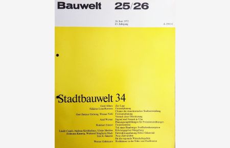 Bauwelt 25-26/1972. Stadtbauwelt 34. THEMA: Freizeitplanung.