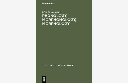 Phonology Morphonology Morphology