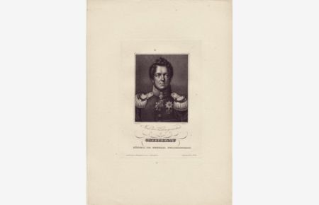 Gneisenau.   - (1760-1831). Königlich Preußischer Generalfeldmarschall. Nach dem Leben gezeichnet. Original-Stahlstich von Falcke nach Fr. Krüger. Brustbild in Uniform.