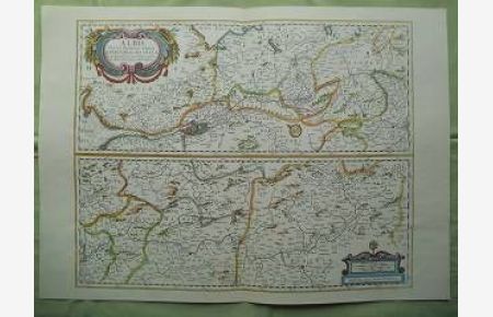 Albis Fluvius Germaniae celebris, a Fontibus ad Ostia, . . . . (Die Elbe, der Elblauf in 2 Karten bis zur Nordsee). - Karte Reprint (Ansicht von ca. 1600)