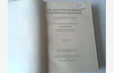 Die Kunstdenkmäler der Provinz Hannover. Heft 5: Stadt Celle