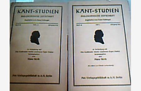 Kant-Studien.   - Philosophische Zeitschrift. Begründet von Hans Vaihinger in Verbindung mit Otto Koellreutter, Martin Löpelmann, Eugen Mattiat.