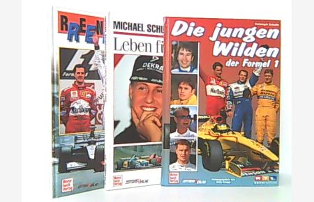 Konvolut aus 3 Büchern: Renn Report 1999-2000. Fotos. Ergebnisse. Hintergründe. / Michael Schumacher. Leben für die 1. / Die jungen Wilden der Formel 1.