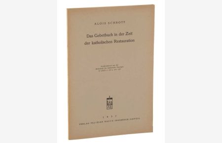 Das Gebetbuch in der Zeit der katholischen Restauration.