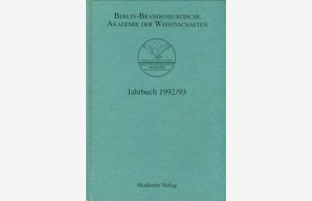 Jahrbuch 1992/93. Berlin-Brandenburgische Akademie der Wissenschaften.