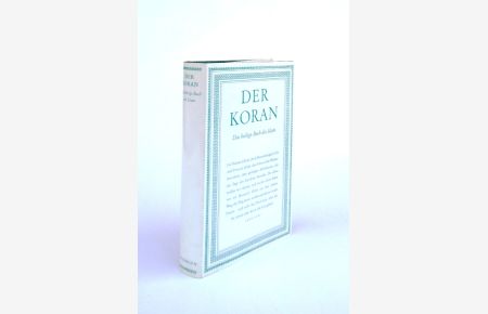 Der Koran. Das heilige Buch des Islam. Nach der Übertragung von Ludwig Ullmann neu bearbeitet und erläutert von L. W. -Winter. Achte Auflage.