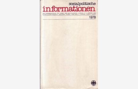 Sozialpolitische Informationen; 1978